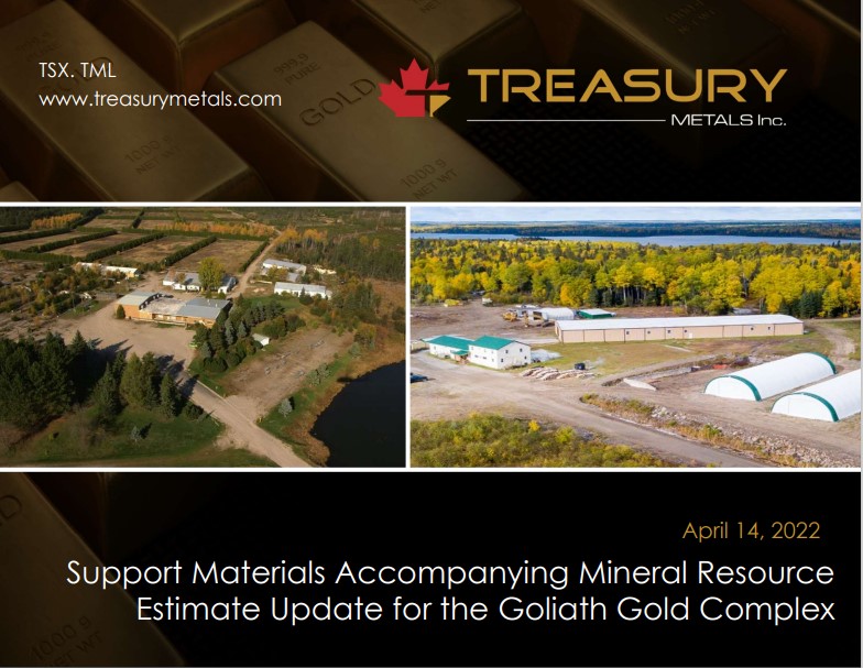Support Materials Accompanying MRE Update for the Goliath Gold Complex