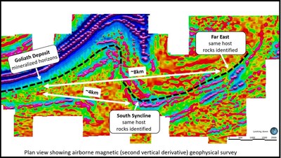 Figure 2: Goliath Felsic Host Unit with Geophysics and Target Locations (CNW Group/Treasury Metals Inc.)